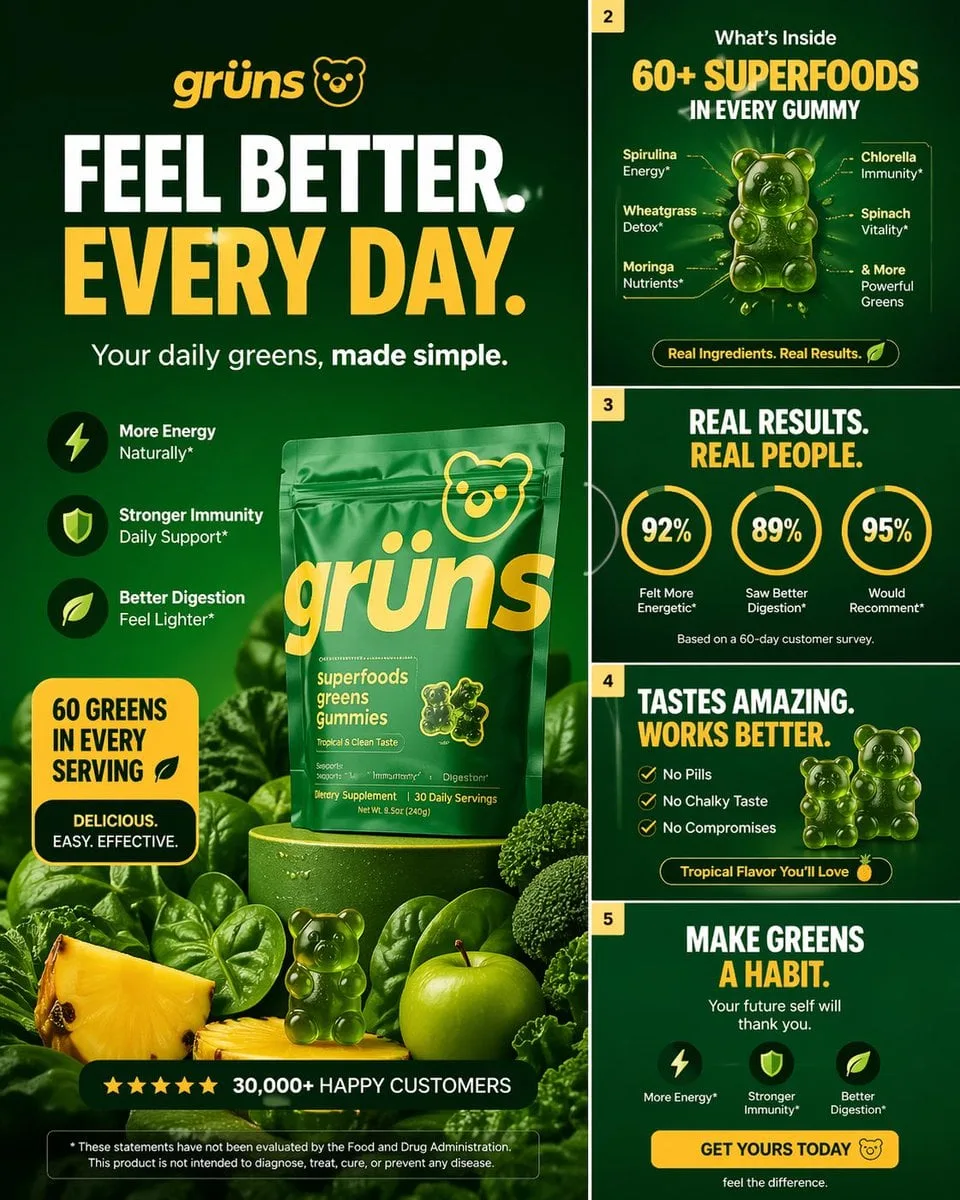 Premium Greens Gummies Carousel Image