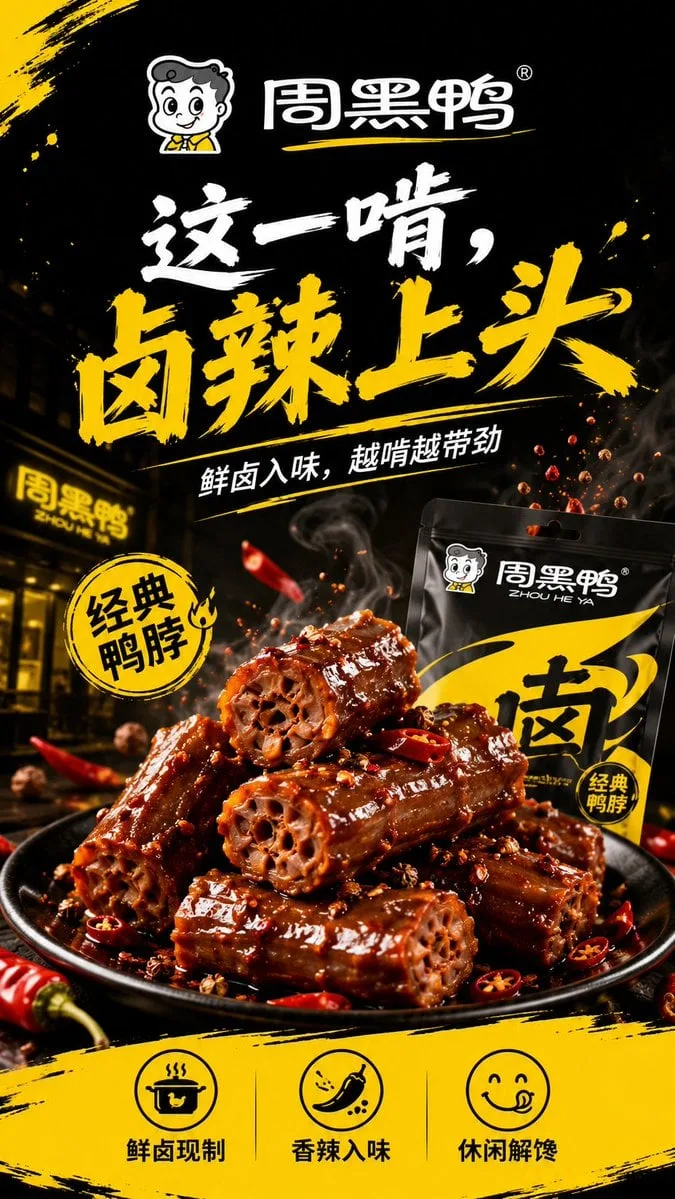 周黑鸭鸭脖潮流广告