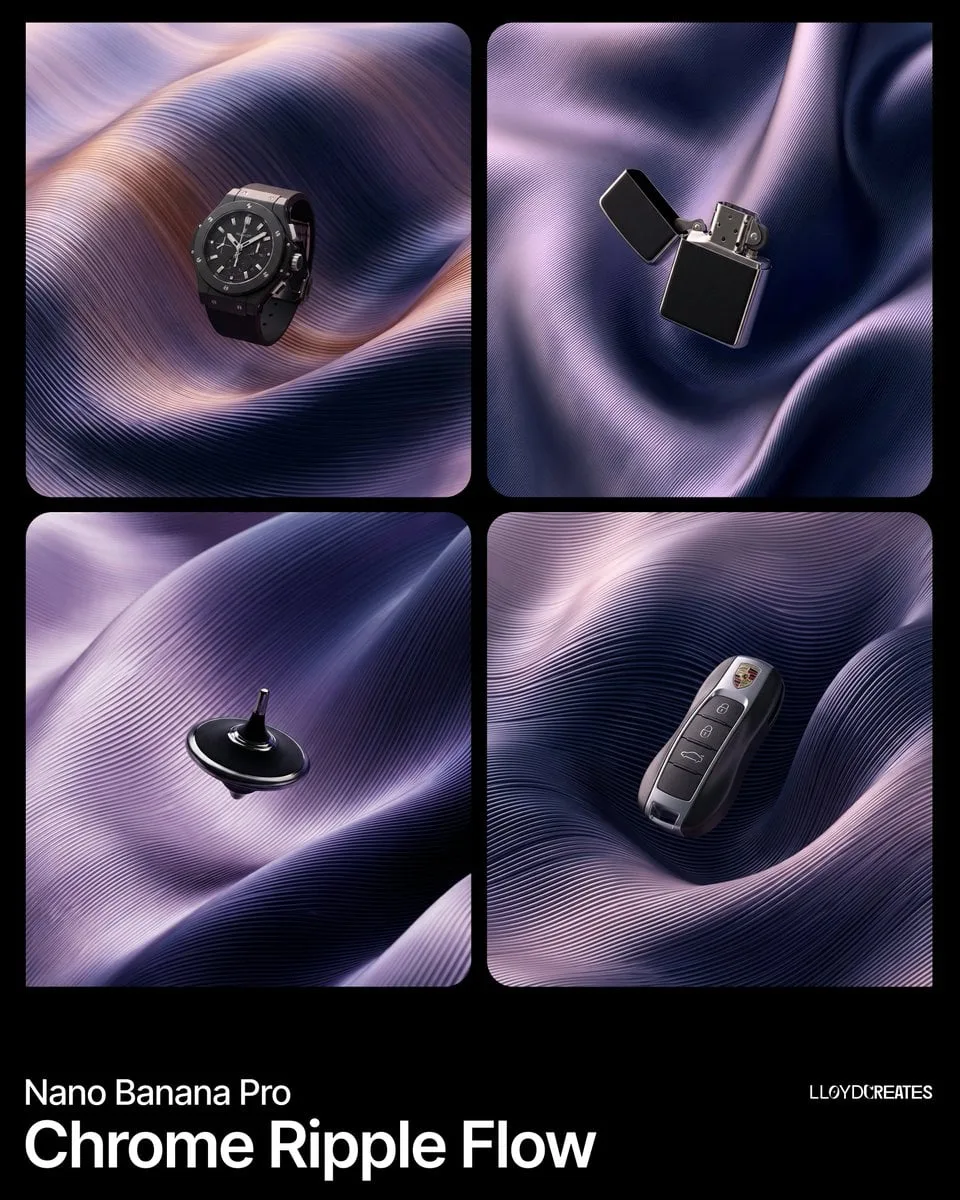 Duotone Luxury Product on Infinite Metallic Fold
